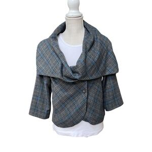 Cabi Plaid Short Wrap Jacket Size: 6‎